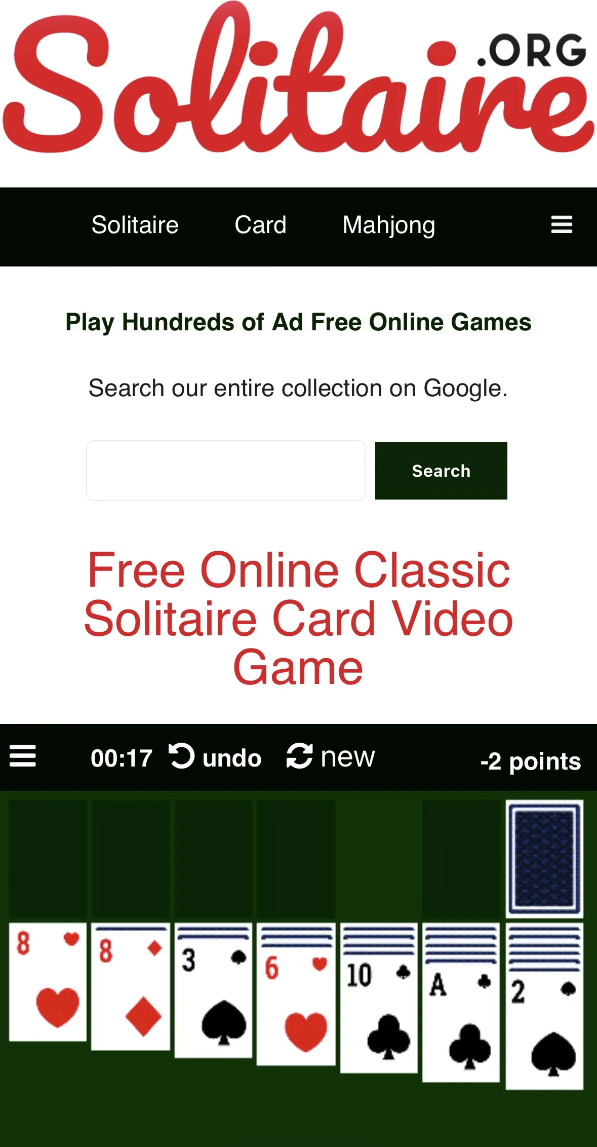 Browser Solitaire