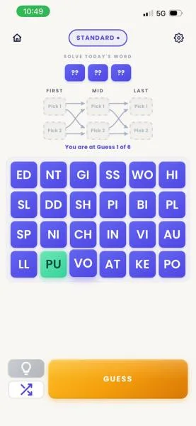 The board with PU now confirmed and highlighted in green