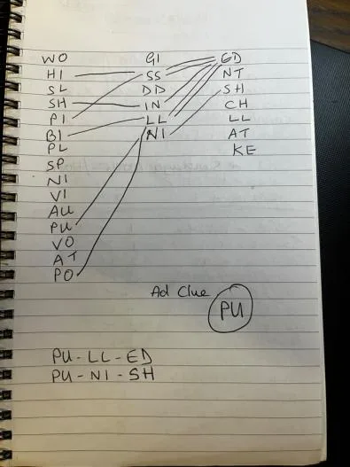 My shortlist, narrowed to PU-LL-ED and PU-NI-SH